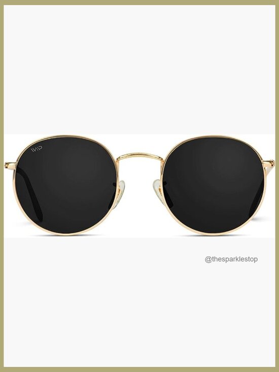 Gold Frame Round Polarized Sunglasses with UV Protection main image 7
